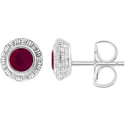 Effy Earrings - Silver/Ruby