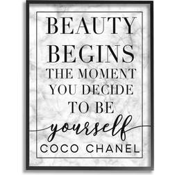 Stupell Industries Beauty Begins Once You Decide To Be Yourself Framed Art 14x11"
