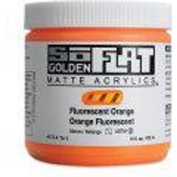 Golden SoFlat Matte Acrylic Paint Fluorescent Orange, 473 ml, Jar