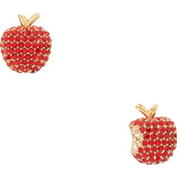 Kate Spade Apple Of My Eye Pave Stud Earrings - Gold/Red