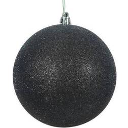 Vickerman 4" Black Glitter Ball Christmas Tree Ornament 4" 6