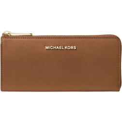 Michael Kors Jet Set Travel Large Saffiano Leather Quarter-Zip Wallet - Brown