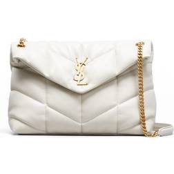 Saint Laurent Loulou Puffer Medium Flap Shoulder Bag - Crema Soft