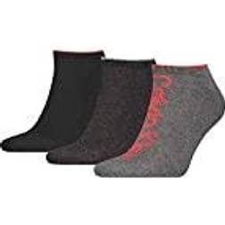 Calvin Klein Athletic Ankle Socks 3-pack Men - Charcoal/Red