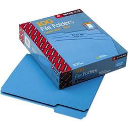 File Folders, 1/3 Cut Top Tab, Letter, Blue, 100/Box