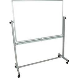 Luxor MB4836WW 48x36" Medium Reversible Magnetic Mobile Whiteboard, White/White