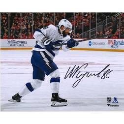 Fanatics Tampa Bay Lightning Nikita Kucherov Autographed White Jersey Shooting Photograph