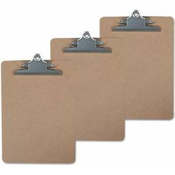 Hardboard Clipboard, 1" Capacity, 8 1/2 x 11, Brown, 3/Pack