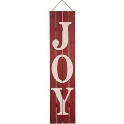 Glitzhome Typography Red 'Joy' Easel-Back Leaning Porch Sign