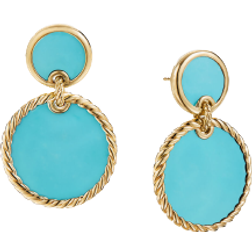 David Yurman Elements Double Drop Earrings - Gold/Turquoise