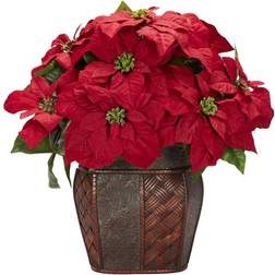 Poinsettia with Decorative See Product Description Artificial Plant