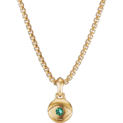 David Yurman Evil Eye Amulet Necklace - Gold/Emerald