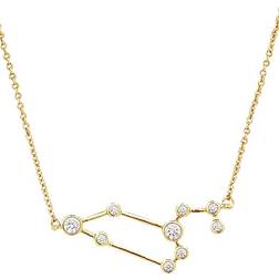 Sterling Forever Leo When Stars Align Constellation Necklace - Gold/Transparent