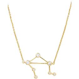 Sterling Forever Libra When Stars Align Constellation Necklace - Gold/Transparent