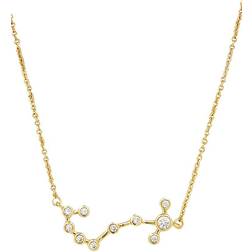 Sterling Forever Scorpio When Stars Align Constellation Necklace - Gold/Transparent
