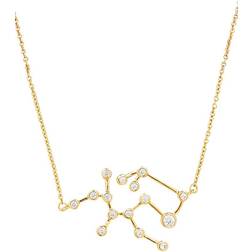 Sterling Forever Sagittarius When Stars Align Constellation Necklace - Gold/Transparent