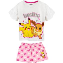 Pokémon Girl's Besties Pikachu & Eevee Frill Short Pyjama Set