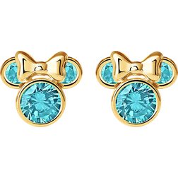 Disney December Minnie Mouse Birthstone Studs - Gold/Blue