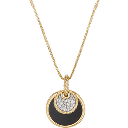David Yurman Convertible Pendant Necklace - Gold/Transparent/Oynx/Diamonds