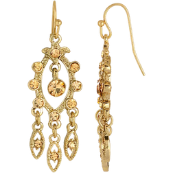 1928 Jewelry Chandelier Earrings - Gold/Brown