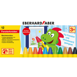 Faber-Castell Eberhard Faber 524112 Mini Kids klubb, vaxkrita för fönster, 12 stycken i en kartong