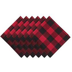 DII Buffalo Check Cloth Napkin Red, White, Black, Gray (50.8x50.8)