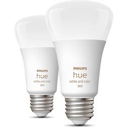 Philips Hue White and Color Ambiance LED Lamps 9.5W E26 2-pack