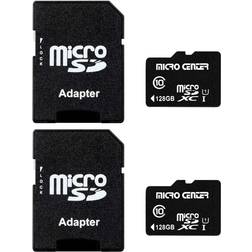 Inland Micro Center MicroSDXC Class 10 UHS-1 U1 80/15MB/s 128GB With Adapter (2-pack)