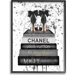 Stupell Industries Glam Fashion Book Stack Framed Art 24x30"