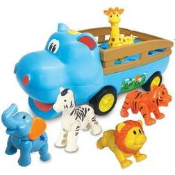 Kiddieland Happy Hippo N Friends Toy Vehicle w/ Animal Figures