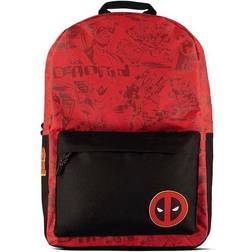 Marvel COMICS Deadpool Logo with Graffiti All-over Print Backpack Red