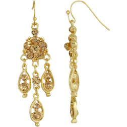 1928 Jewelry Chandelier Earrings - Gold/Beige