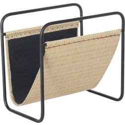 Dkd Home Decor Magazine rack Natural Black Metal Rattan (39 x 26 x 36 cm) Avisstativ