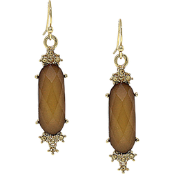 1928 Jewelry Drop Earrings - Gold/Brown/Yellow