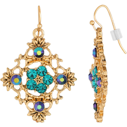 1928 Jewelry Drop Earrings - Gold/Blue