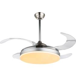 Globo Lighting Cabrera LED ceiling fan, CCT, nickel