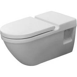 Duravit 220309 One-Piece Wall-Mounted Toilet Washdown Model 27-1/2" from Starck 3 Series White Fixture Toilet One-Piece Elongated White