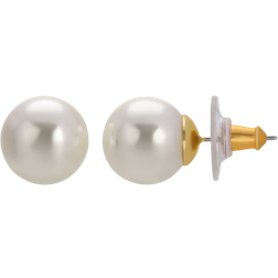 1928 Jewelry Simulated Ball Stud Earrings - Gold/Pearl