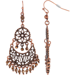 1928 Jewelry Chandelier Earrings - Copper/Brown