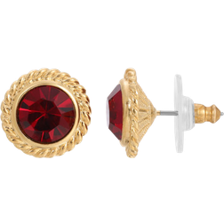 1928 Jewelry Stud Earrings - Gold/Red