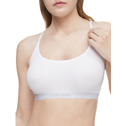 Calvin Klein Pure Ribbed Unlined Bralette - White