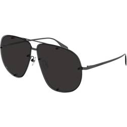 Alexander McQueen McQUEEN Unisex Brow Bar Aviator Sunglasses, 64mm