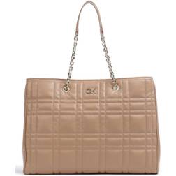 Calvin Klein Re-Lock Quilt Tote Bag - Light Brown