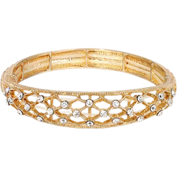 1928 Jewelry Stretch Bracelet - Gold/Transparent