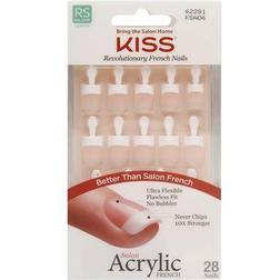 Kiss Kiss Salon Acrylic French Nails Kit (Set Of 28)