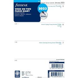 Filofax A5 Kalendereinlage 2023 1 Woche auf 2 Seiten Weiß mehrsprachig