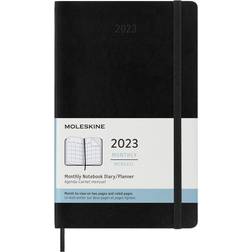 Moleskine Monats-Notizkalender 2023 Klassik 1 Monat auf 2 Seiten Large Softcover Schwarz