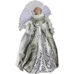 Northlight Seasonal Pre-Lit Fiber Faux-Fur Angel Topper, White