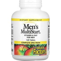 Natural Factors Men's MultiStart, Vitamin A Day for Men, 120 Tablets