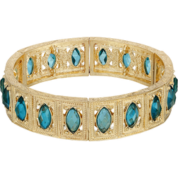 1928 Jewelry Stretch Bracelet - Gold/Green